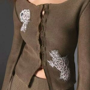 Silence + Noise Natalia Floral Embroidered Cardigan Urban Outfitters NWOT